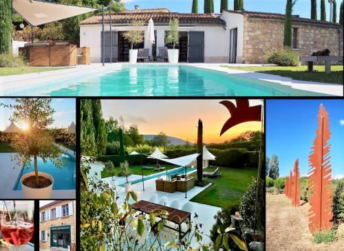 Provencal farmhouse 18th for 2/3 people with heated pool
